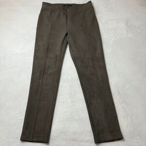 Andrew‎ Mark Taupe Faux Suede Pull On Ponte Slim Pants Size Medium